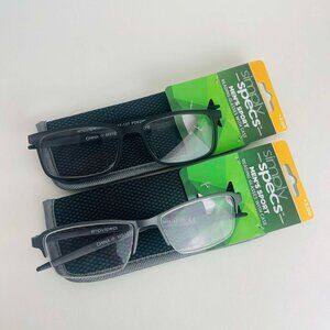 RG0331 Lot of 2 Simply Specs Men's Sport Reading Glasses   With Free Case +2.00